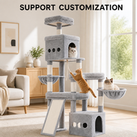Meuble pour chat tout-en-un avec plusieurs zones interactives, arbre à chat extra-large pour chats de grande taille