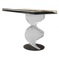 Support rotatif transparent en acrylique pour table d'appoint/de thé, modèle de meuble de séparation pour îlot, avec pieds de table et support de taille de homme miniature