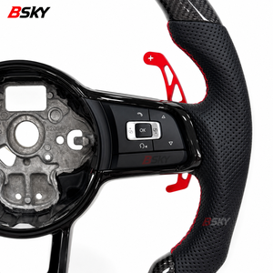 Volante Deportivo R-Line de Cuero y Fibra de Carbono para Entrega Rápida para Volkswagen VW Golf 4 5 6 7 7.5 8 MK4 5 6 7 7.5 8 R <span class=keywords><strong>GTI</strong></span> GTD GTE - Product Image 3
