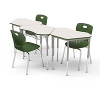 Vente chaude Mobilier Scolaire Étudiant Bureau D'étude Hauteur Réglable Étudiant Table En Bois Coloré Avec Poche Étudiant Bureau Et Chaise