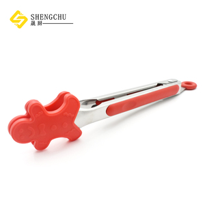 Pinces de cuisine en silicone en forme de bonhommes de pain d'épices, série Noël, pour salade, pain, barbecue extérieur, steak, buffet – Vente en gros - Product Image 6
