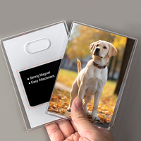 Bingkai Foto Magnet Kulkas Akrilik Transparan Anti UV untuk Dinding, Logo Custom, Natal, Halloween