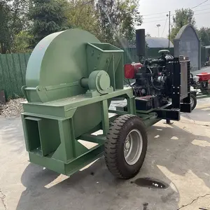 Động cơ diesel điện thoại di động máy nghiền gỗ mùn cưa Hammer Mill gỗ chipper Shredder Máy Nghiền