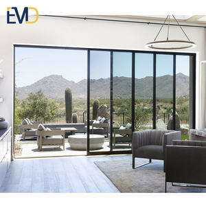 Aluminum Waterproof Interior Partition Double Tempered Glass Patio Slim <b>Sliding</b> Glass <b>Door</b> - Product Image 2