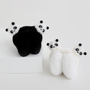 Gitmek parti komik Faux kürk kış <span class=keywords><strong>Earmuffs</strong></span> sevimli Panda kulak Muffs kafa rüzgar geçirmez kulak isıtıcı çocuklar kulaklıklar hava yastığı hareketli kulaklar - Product Image 6