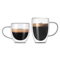 Ensemble de 2 verres de 8 oz, 12 oz et 15 oz en verre borosilicate à double paroi pour le thé ou le café