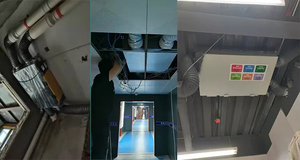 Récupérateur d'air de ventilation à récupération de chaleur <span class=keywords><strong>VMC</strong></span> à <span class=keywords><strong>double</strong></span> <span class=keywords><strong>flux</strong></span> avec pales en acier inoxydable Moteur de composants à noyau monté sur ventilateur de plafond - Product Image 6