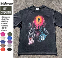 Kaos T-Shirt Kasual Santai Cetak Personal 280g 100% Katun Lengan Pendek Musim Panas Gaya Jalanan Vintage Retro Amerika