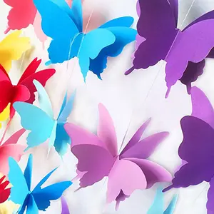 Colorful Butterfly Wedding Birthday Background Decoration Paper Garland Paper Butterfly String For Party Decoration