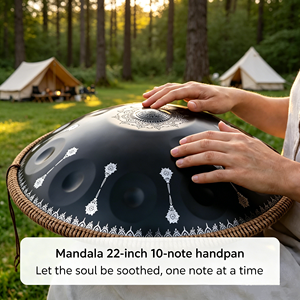 Tambour à langue en acier Mandala <span class=keywords><strong>de</strong></span> 22 pouces à 10 notes, <span class=keywords><strong>instrument</strong></span> Handpan pour la guérison sonore et la musicothérapie, directement <span class=keywords><strong>de</strong></span> l'usine - Product Image 3