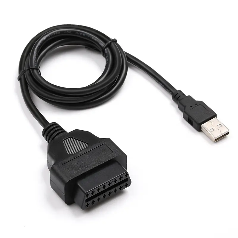 USB 2.0 OBD2 16 핀 암 커넥터 남성 자동차 진단 장비 연장 케이블 하네스