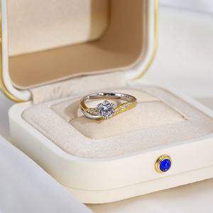 Anillo de Compromiso de Diamantes Cultivados en Laboratorio para Mujer, Forma Redonda, Oro de 18K, Messi Jewelry MSR-1750 - Product Image 1