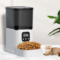 Distributeur automatique intelligent pour animaux de compagnie, portable, 6L, blanc, avec écran LCD, alimenté par batterie, avec programmation de l'alimentation et enregistrement, fabriqué en ABS