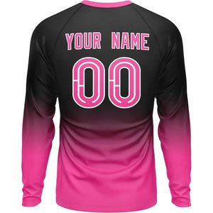 Camiseta de béisbol de manga larga con degradado personalizado 2025, ropa deportiva personalizada con nombre y número impresos para hombres, mujeres y jóvenes - Product Image 2