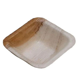 Assiette carrée jetable écologique en feuille de palmier d'arec, naturelle et biodégradable, pour servir des aliments lors de fêtes et de collations - Product Image 1
