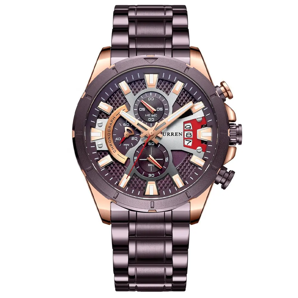 Versand bereit Heiß verkaufs produkt Curren 8401 Edelstahl band Armbanduhr Details Preis Wasser beständigkeit Herren Quarzuhr
