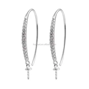 Hsse202 — boucles d'oreilles à crochet en argent Sterling 925, boucles d'oreilles pendantes de perles, bijoux en zircone cubique, résultats de boucles d'oreilles