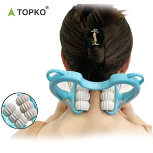 TOPKO masseur de cou manuel portable populaire outil à rouleau portable 6 roues point de pression masseur de cou - Product Image 4