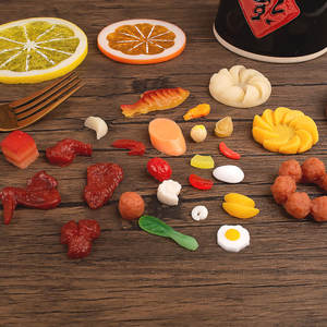 Accessoires d'ingrédients en PVC, modèle <span class=keywords><strong>de</strong></span> poisson simulé, viande braisée et légumes, jouet miniature alimentaire pour maison <span class=keywords><strong>de</strong></span> poupée - Product Image 4