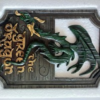 Plaque murale décorative en résine, dragon vert et poney dansant, style médiéval fantastique, pour bar, intérieur ou maison