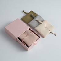 Pochette à cordon personnalisée en velours pour bijoux, sac à cordon en microfibre personnalisé pour bijoux, pochette de rangement cadeau pour bijoux, vente en gros