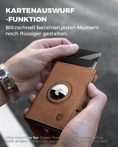 <span class=keywords><strong>Portafoglio</strong></span> THUMBS-UP da uomo in vera pelle di lusso con blocco RFID, sottile, vintage, a tre ante, <span class=keywords><strong>porta</strong></span> <span class=keywords><strong>carte</strong></span> per 10 <span class=keywords><strong>carte</strong></span>, scomparto portamonete, compatibile con AirTag. - Product Image 4
