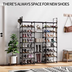 Tall Free Standing 9 Tier Metal <b>Shoe</b> Rack Modular <b>Space</b> <b>Saving</b> <b>Storage</b> Organizer for Home Closet Living Room - Product Image 4