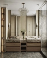 Meuble de salle de bain moderne avec double vasque et miroir