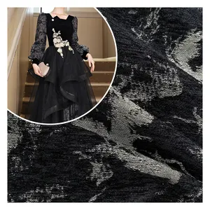 Popular Luxury Polyester And Chenille Yarn Dyed Woven Flower Design Brocade Jacquard Fabric For Dresses