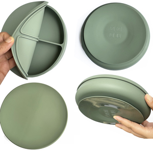 Plato de Silicona para Bebés, Libre de BPA, No Tóxico, Juego de Platos para Alimentación Infantil con Tapa, en Oferta - Product Image 5
