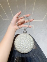 Sacs à main élégants pour femmes 2026, sacs à perles perlés, pochettes rondes pour mariage, sacs à main artificiels en strass pour mariage