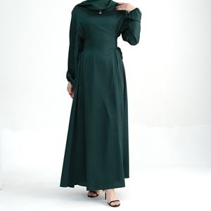 2024 elegante <span class=keywords><strong>abito</strong></span> Casual da donna in <span class=keywords><strong>raso</strong></span> a manica lunga medio-orientale abbigliamento islamico modesto <span class=keywords><strong>abito</strong></span> Abaya musulmano - Product Image 4