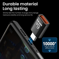 Adaptateur USB C Type C OTG 6A, vitesse de transfert de données élevée de 5 Gbps, convertisseur Type C mâle vers USB 3.0 femelle, adaptateur de charge rapide 120W