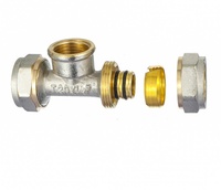 Raccords de tuyauterie à compression en laiton PEX-B 16-20mm 1/2 \ "& 3/4 \" Filetage NPT femelle/mâle Té coudé plaqué et raccords
