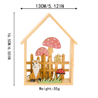 Ornement personnalisable en bois en forme de petite maison pour la Fête de la Moisson d'Automne - Décoration de bureau artisanale 3D pour la vente en gros de décorations de Thanksgiving
