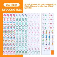 Jeu de tuiles de Mahjong américain 160 pièces, tuiles en acrylique sculptées de couleur personnalisée, emballage en boîte en carton