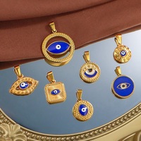 Pendentifs en émail vintage P434J, plaqués or 24 carats, en acier inoxydable, charmes bohèmes pour femmes, pour accessoires DIY