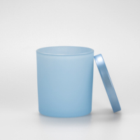 Couvre-bougie en métal bleu mat personnalisé en relief, faible MOQ pour les bocaux et les bouteilles, couvercles et fermetures en métal de qualité supérieure
