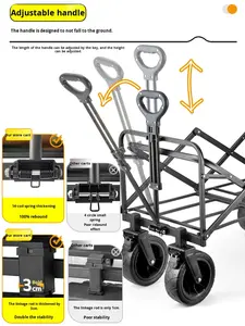 बेबी स्ट्रोलर फोल्डेबल हैंड पुल कार्ट कैनोपी चार-पहिया पालतू जानवर वाला कैंपिंग रियर-ओपनिंग स्टॉलर - Product Image 3