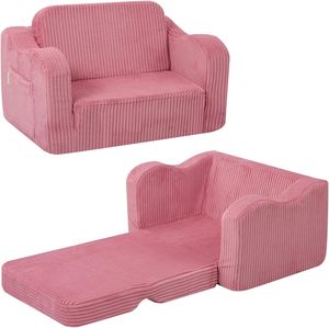 Canapé multifonctionnel 2-en-1 en velours côtelé pour enfants, chaise pour tout-petits, canapé de jeu avec housse amovible – Vente en gros directe usine OEM - Product Image 4