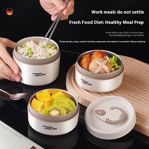 304 <strong>Stainless</strong> <strong>Steel</strong> Insulated 1-3L Leak Proof Lunch Box Microwaveable Heated <strong>Food</strong> Storage <strong>Container</strong> for Office Workers' - Product Image 2