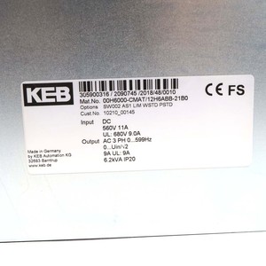 Variador de Frecuencia KEB Combivert H6 00H6000CMAT12H621B0 NOV Original, Nuevo, para PLC, Amplia Experiencia Técnica, con Sólida Base Industrial - Product Image 5