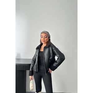 Parkas en fourrure noire imprimée, style vêtement d'extérieur, avec boutons décoratifs, fermeture simple boutonnage, vente en gros - Product Image 5