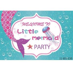 Décor de fête d'anniversaire <span class=keywords><strong>petite</strong></span> sirène, toile de fond bleue, 7x5 pieds <span class=keywords><strong>sous</strong></span> <span class=keywords><strong>la</strong></span> mer, coquillages, pour filles - Product Image 4