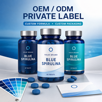 Comprimés de Spiruline Bleue à l'Extrait Naturel de Phycocyanine OEM |   Complément alimentaire premium pour le soutien immunitaire antioxydant, logo personnalisé