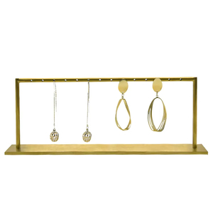 Estante de exhibición de joyería de oro y Metal Jinsky, soporte de exhibición de pendientes con acabado cepillado elegante, accesorios Premium para joyería - Product Image 1