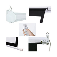 Écran de projection déroulant électrique bon marché HTP 4:3 écran de projecteur rétractable blanc mat 4K motorisé
