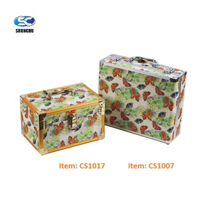 Cassa del treno della signora trucco <span class=keywords><strong>porta</strong></span> <span class=keywords><strong>gioielli</strong></span> cosmetici in PVC custodia con specchio in alluminio <span class=keywords><strong>porta</strong></span> spazzola - Product Image 6