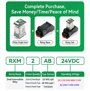 Relé Miniatura RXM 3A 5A 6A 10A 12A con Contactos Plateados, Relé Enchufable para Equipos de Climatización y Construcción - Product Image 3