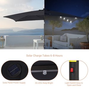 Vente en gros 3m <span class=keywords><strong>de</strong></span> <span class=keywords><strong>table</strong></span> d'extérieur <span class=keywords><strong>rectangulaire</strong></span> personnalisée noire <span class=keywords><strong>parasol</strong></span> <span class=keywords><strong>de</strong></span> marché <span class=keywords><strong>de</strong></span> jardin pour café <span class=keywords><strong>parasol</strong></span> commercial <span class=keywords><strong>de</strong></span> patio avec lumières solaires - Product Image 3